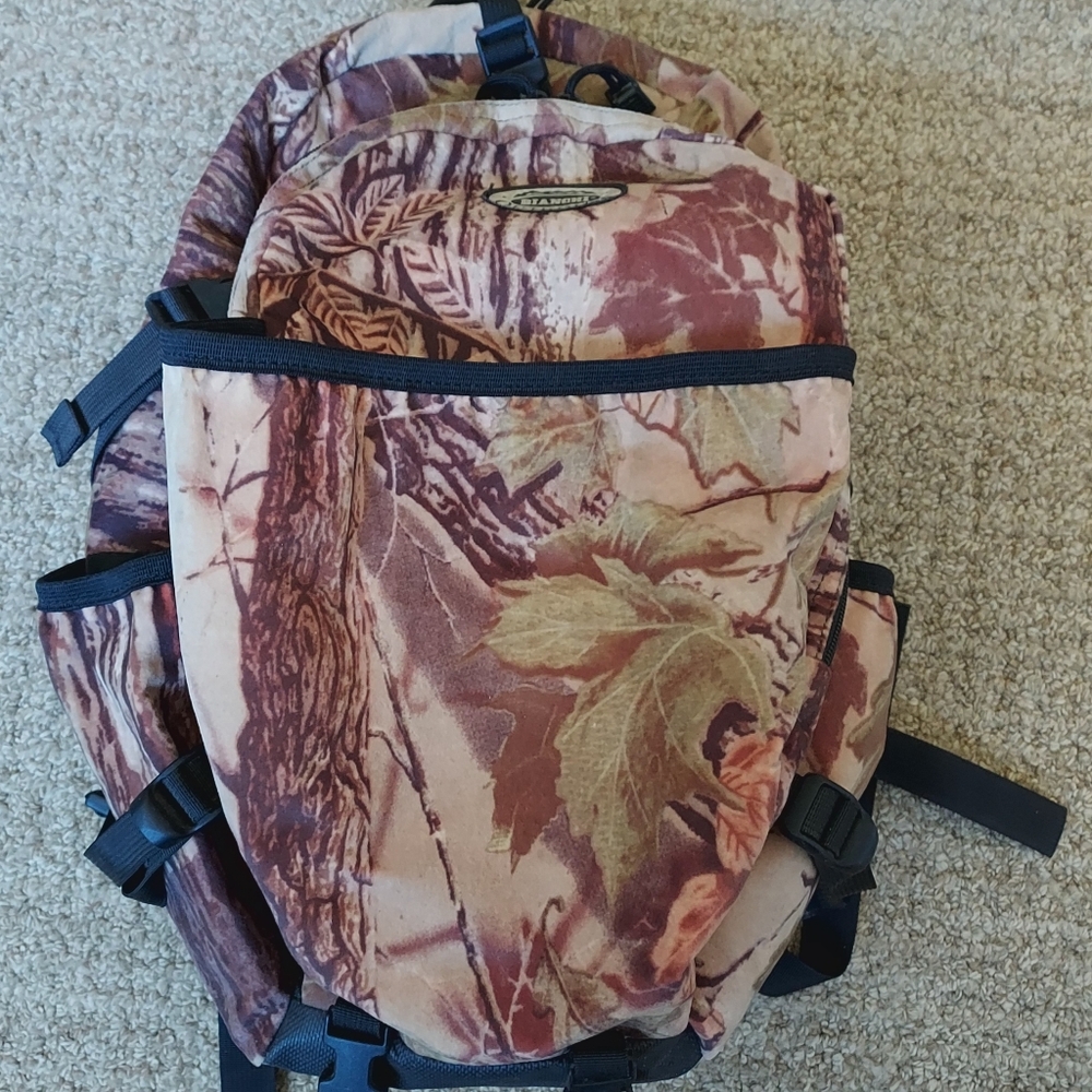 Bianchi Outdoors Camo Multicolor Lightweight Traveling Backpack Multi Pockets